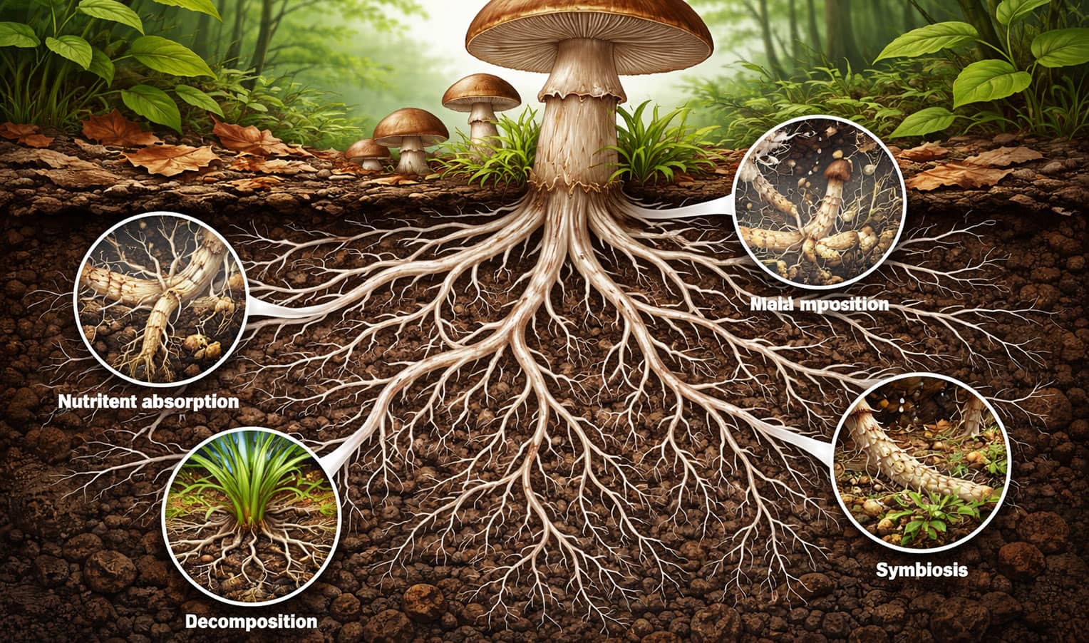 Що таке міцелій грибів: будова та функції підземної мережі