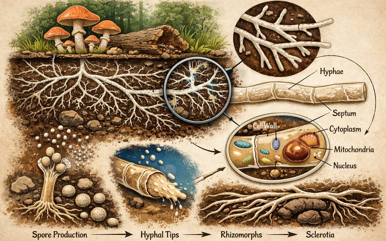 Структура та анатомія міцелію