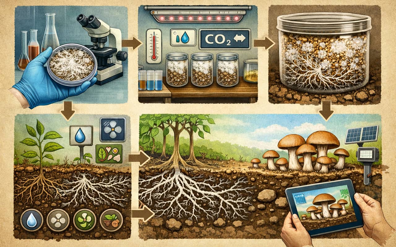 Технологія та умови росту грибниці