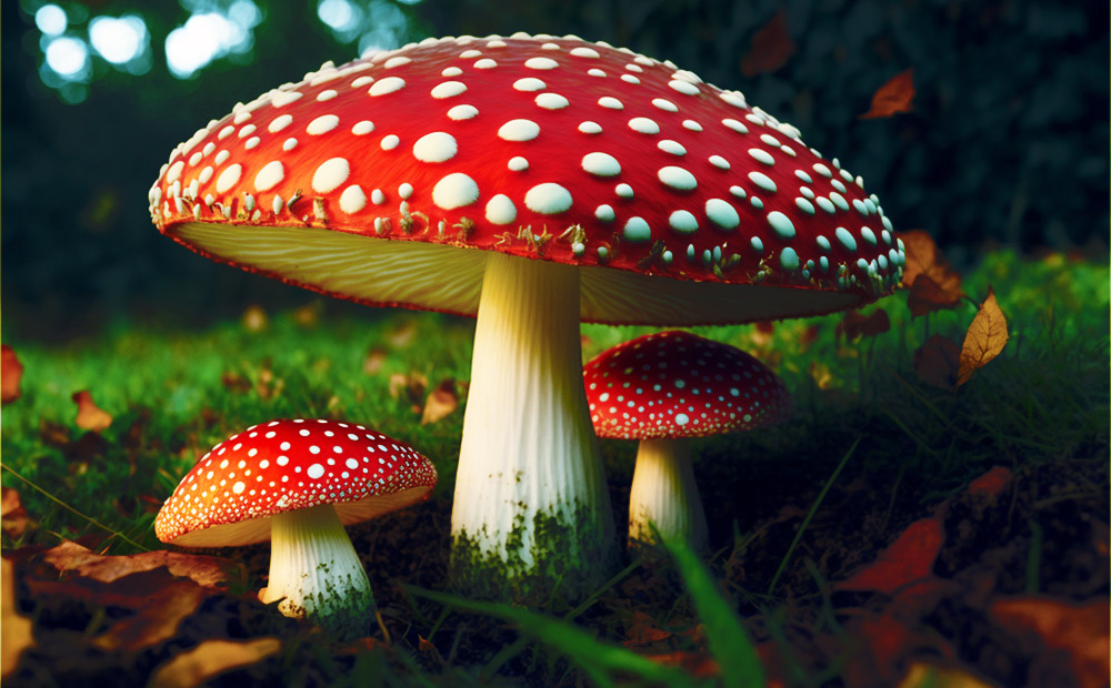 Amanita muscaria mushrooms